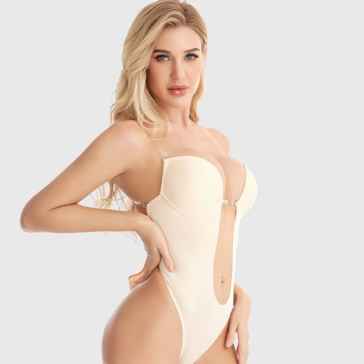 body sexy feminino modelador decote em V profundo sem costas tanga